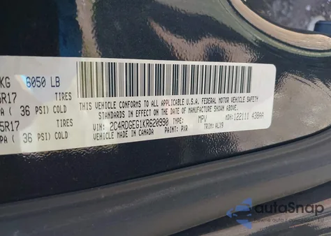 2019 Dodge Grand Caravan Gt from USA, damaged, VIN 2C4RDGEG1KR620990
